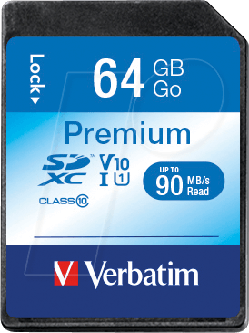VERBATIM 44024 - SDXC-Speicherkarte 64GB, Verbatim Class 10 - U1