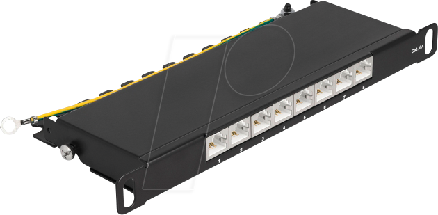 DELOCK 66870 - 10'' Patchpanel, 8 Port, Cat.6a, 0,5 HE, schwarz