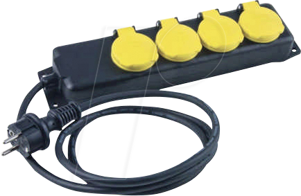 HEIT VO-45058 - Steckdosenleiste, 4-fach, 1,5 m, schwarz