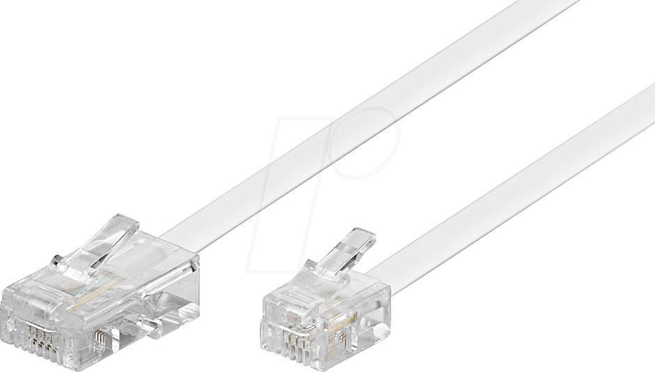 MK 6P4C WS 6M - Stecker 6p4c auf Stecker 8p4c, 6 m, weiß