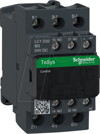 LC1D32BD - Leistungsschütz, 3-polig, 15 kW/32 A, 400 V, Spule 24 V DC