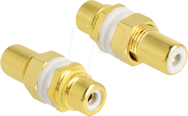 Thumbnail - DELOCK 64141 - Cinch Buchse auf Cinch Buchse, Einbau, weiß