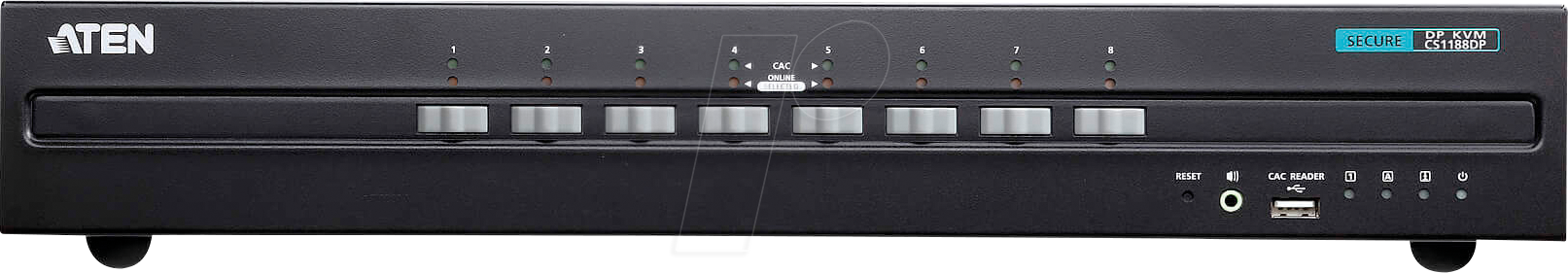 ATEN CS1188DP - 8-Port Sicherheits KVM Switch, DisplayPort, USB, PS/2, Audio
