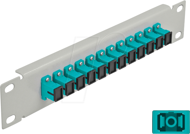 DELOCK 66784 - LWL Patchpanel, 10'', 12-Port, SC Simplex, 1HE, grau