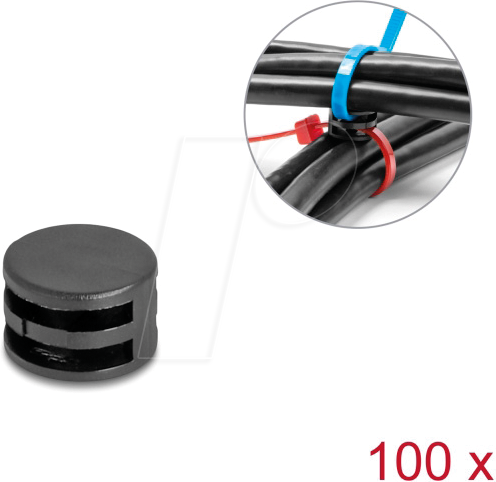 DELOCK 18913 - Kabelbinder Befestigungskupplung D 12 x H 8 mm 100 Stück