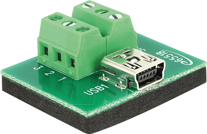 DELOCK 65518 - Mini USB Buchse > Terminalblock 6 Pin