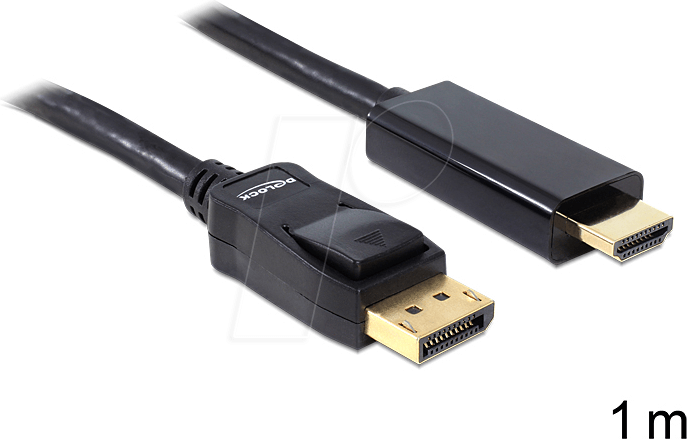 Thumbnail - DELOCK 82586 - DisplayPort 1.1 Stecker auf HDMI A Stecker, 1 m, schwarz