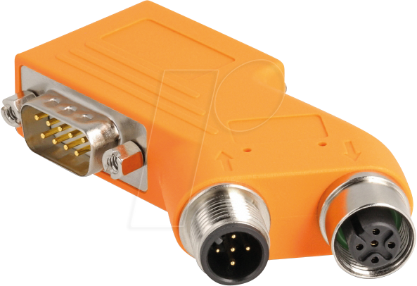 DELOCK 60667 - D-Sub Stecker+Buchse > M12 Stecker+ Buchse, 5 pin A-kodiert, ora