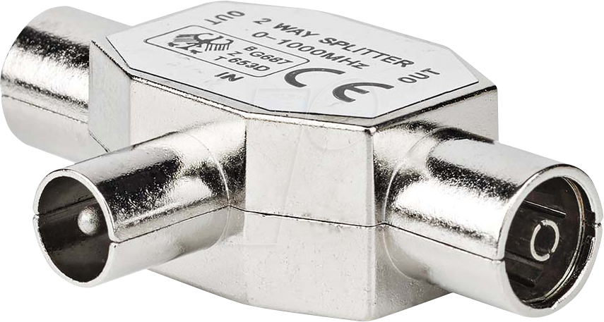 N CSGB40951ME - Satelliten- und Antennenadapter, IEC (Coax) Stecker > 2x Coax Bu