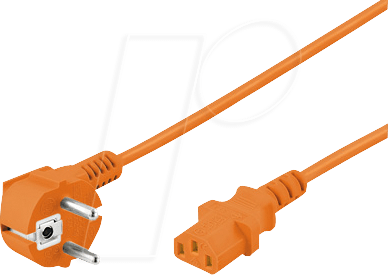 NKSK 300 OR - Netzkabel, Schutzkontaktstecker gew, 3 m, orange, C13