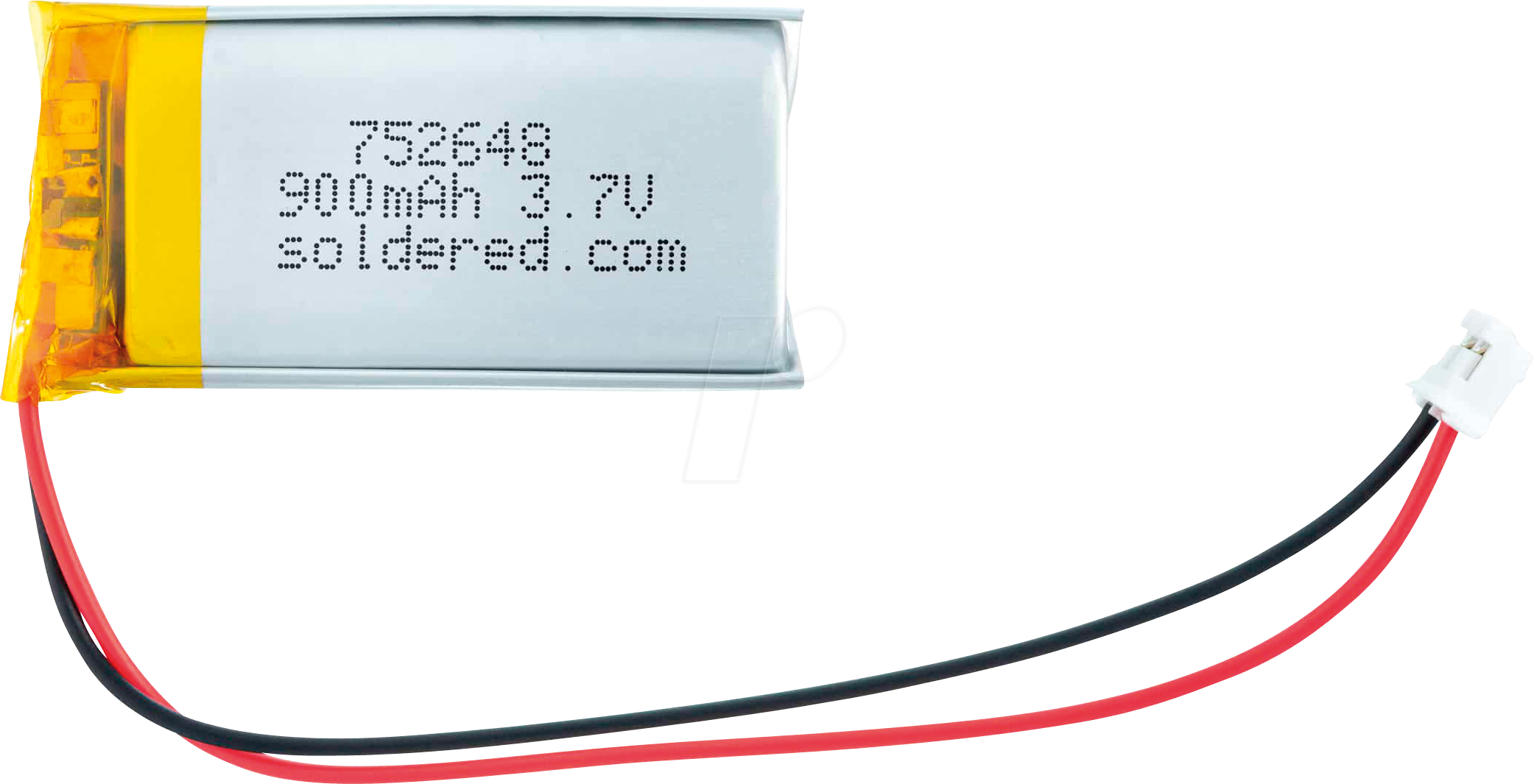 AKKU SOLD333281 - Li-Ion Akku, SOLDERED 333281, 900 mAh, 3,7 V