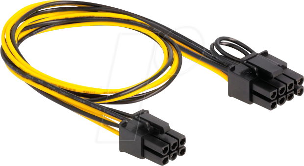 DELOCK 83004 - Kabel Power PCIE 6 Pin St > 8 Pin St PCIE 50 cm