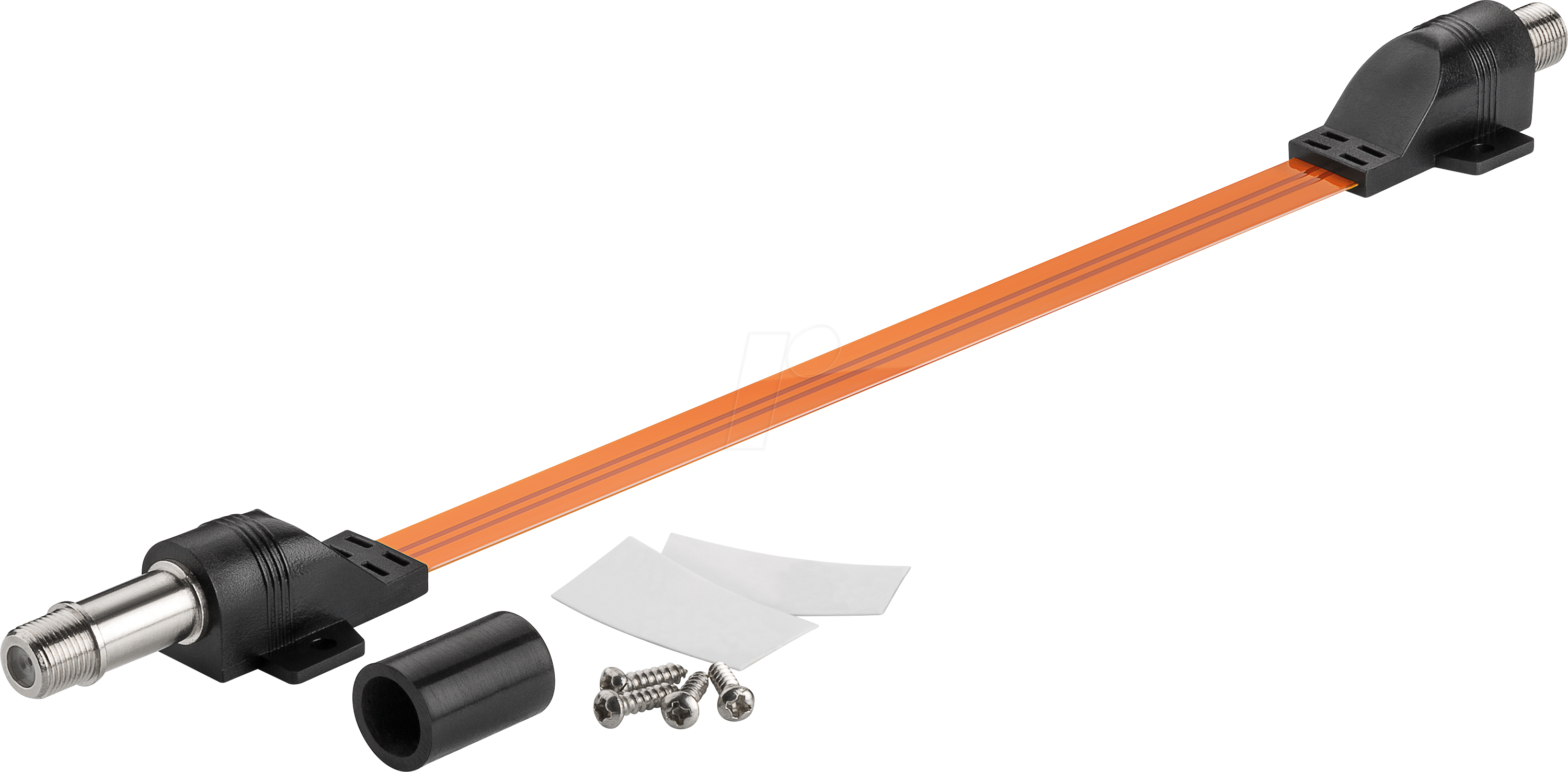 GOOBAY 71408 - SAT Fensterdurchführung, F-Buchse, 0,2 m, ultraflach, transparen