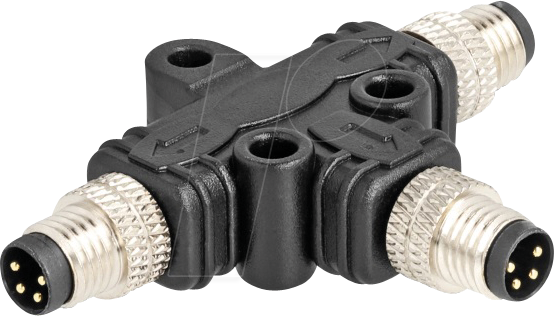 DELOCK 60574 - M8 T-Splitter, A-kodiert, 4 Pin, 1x Stecker > 2x Stecker
