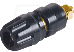 PKI 10 A AU SW - Polklemme, 4 mm, schwarz, vergoldet