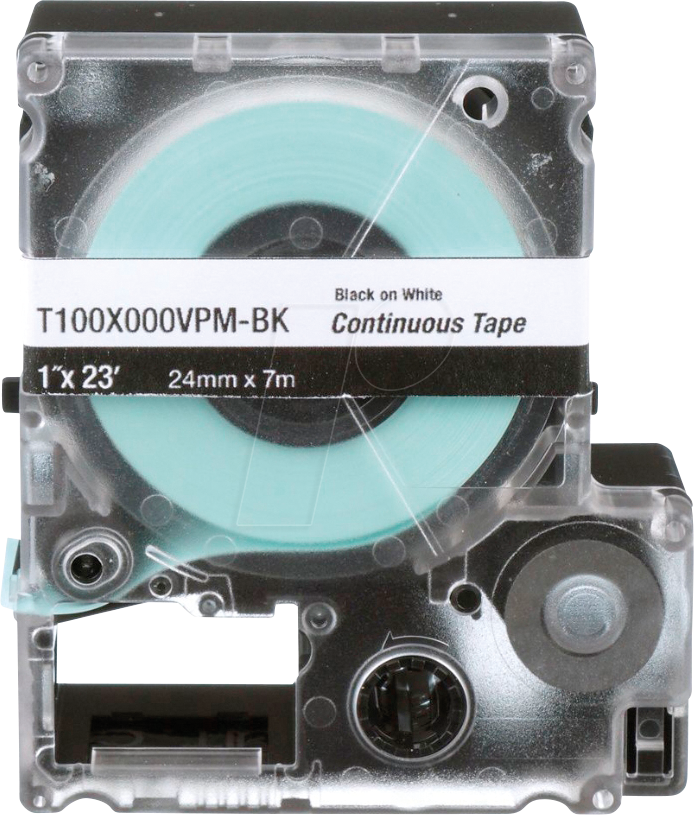 PAT038X000YKMBK - Polyester Endlosband 9mm x 9,1m schwarz auf transparent