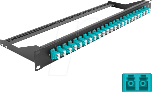 DELOCK 43389 - LWL Patchpanel, 19'', 24-Port, LC Duplex, 1HE, aqua