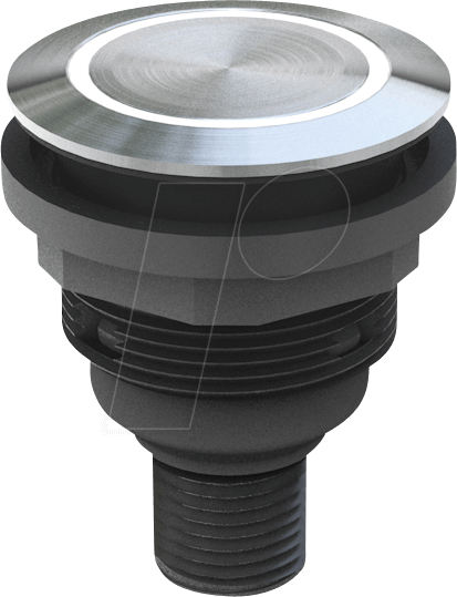 SVATLRYI0090C005 - Drucktaster - 1 S, Glocke, Edelstahl, LED-Ring gelb