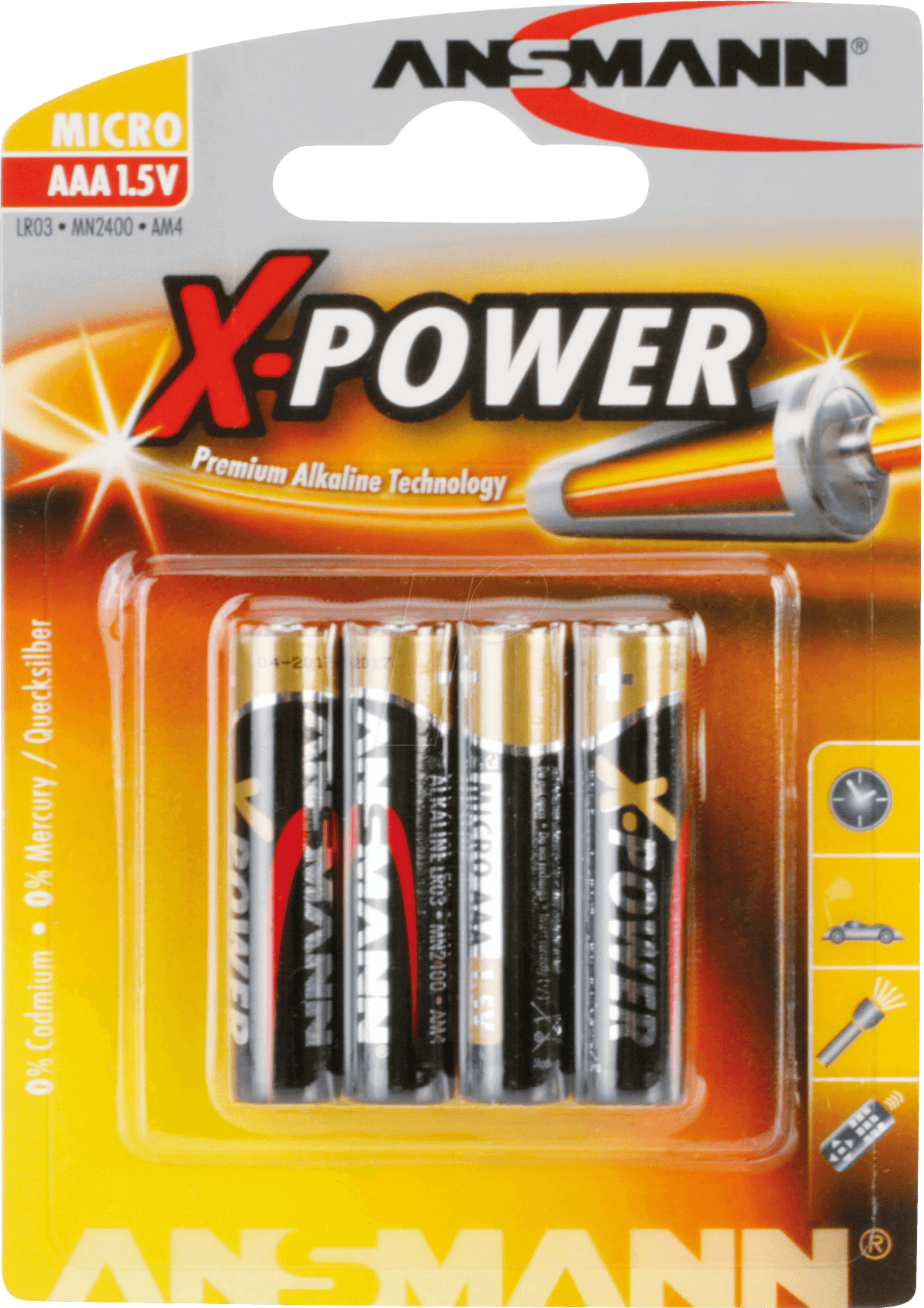 ANS 5015653 - XPOWER, Alkaline Batterie, AAA (Micro), 4er-Pack