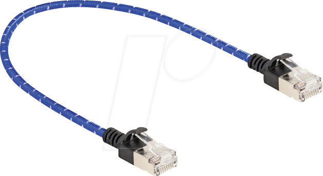 DELOCK 80375 - Patchkabel Cat.6A U/FTP Slim 0,3 m blau