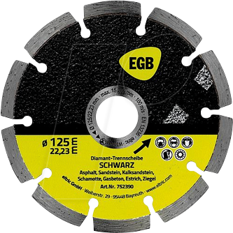 EGB 752390 - Diamant-Trennscheibe 125 mm Schwarz