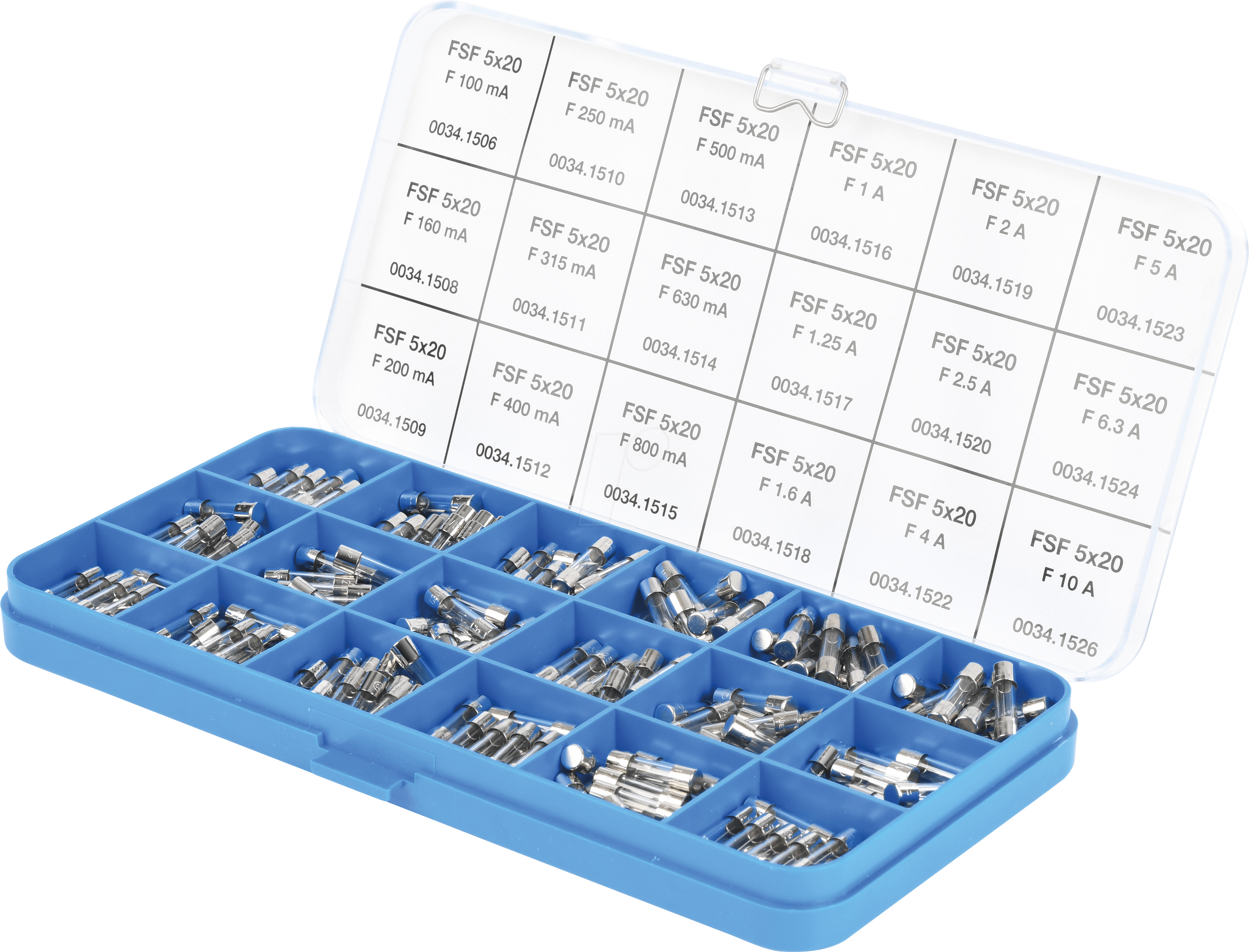 SCH 349856 - Feinsicherungs-Sortiment, 5 x 20 mm, flink, 270er-Pack