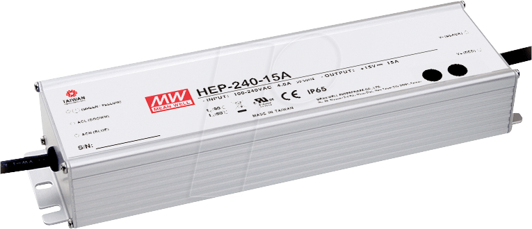 MW HEP-240-12A - LED-Trafo, 240 W 12 V, 16 A
