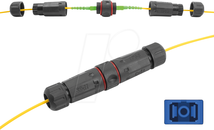 DELOCK 87868 - LWL Kabelverbinder SC Simplex Buchse / Buchse, UPC, Outdoor