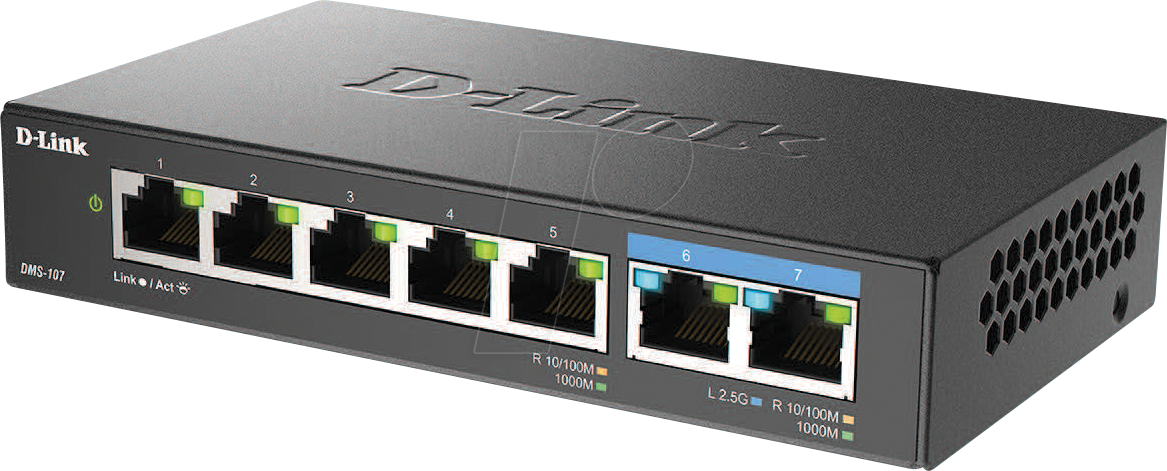 Thumbnail - D-LINK DMS-107 - Switch, 7-Port, Gigabit Ethernet