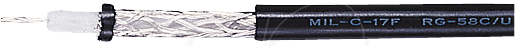 RG 58C/U-50 - Koaxialkabel, RG 58C/U, 50 Ohm, 50m-Ring