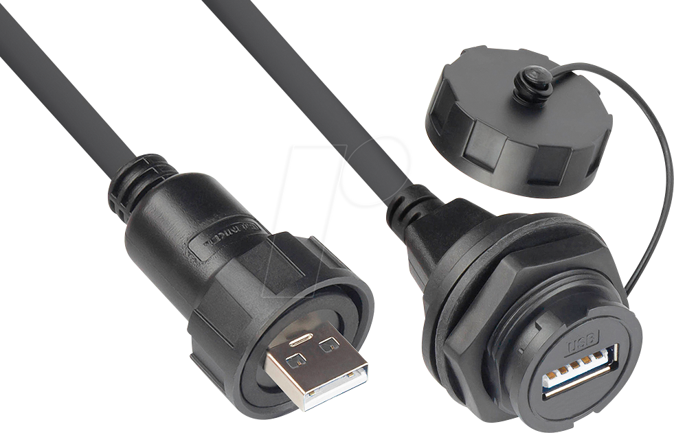 Thumbnail - GC IC04-U203 - Steckverbinder - USB 2.0 Kabel Typ A > Einbaubuchse A, Bajonett