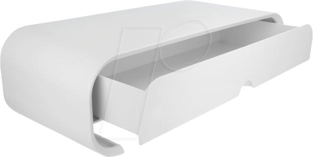 DELOCK 18324 - Monitorständer, mit Schublade, weiß