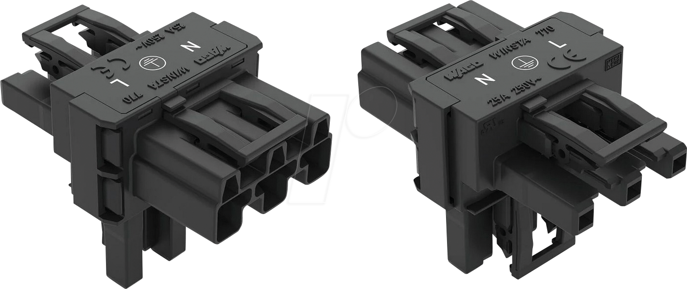 WAGO 770-615 - WINSTA® MIDI, T-Verteiler 3-pol, 1xStecker / 2xBuchse