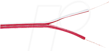 ZL 214RTW-10 - Zwillingslitze, 0,14 mm², 10 m, rot / weiß