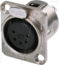 REAN RC5FDL - XLR Einbaubuchsen 5-polig Lötkontakte (verchromtes Gehäuse)