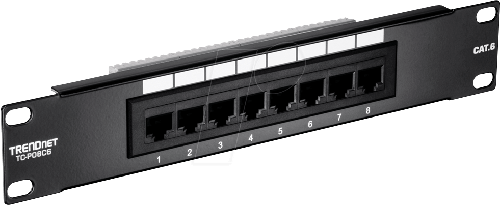 TRN TC-P08C6 - Patchpanel, 8-Port, Cat.6, 1 HE