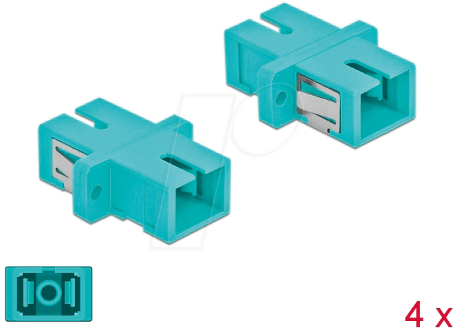 DELOCK 85994 - LWL Kupplung SC/SC Simplex, 4 Stück