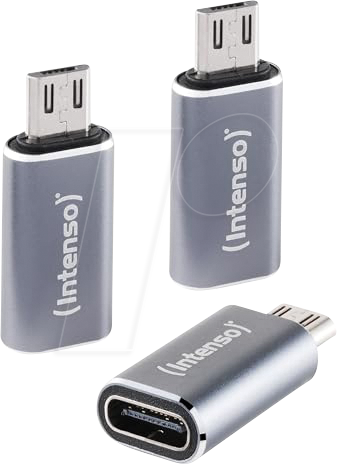 INTENSO 7600213 - Adapter USB C480M C Buchse > microUSB Stecker, 3er Set