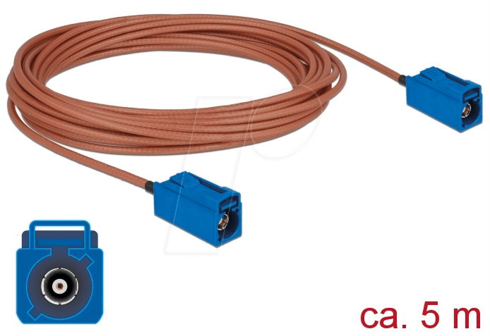 DELOCK 89666 - HF-Kabel, FAKRA C Buchse > FAKRA C Buchse, 5m