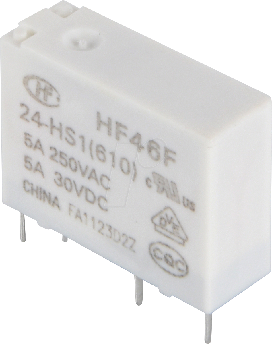 HF 46F 24V - Miniatur-Leistungsrelais HF ,24V, 1 Schliesser 5A