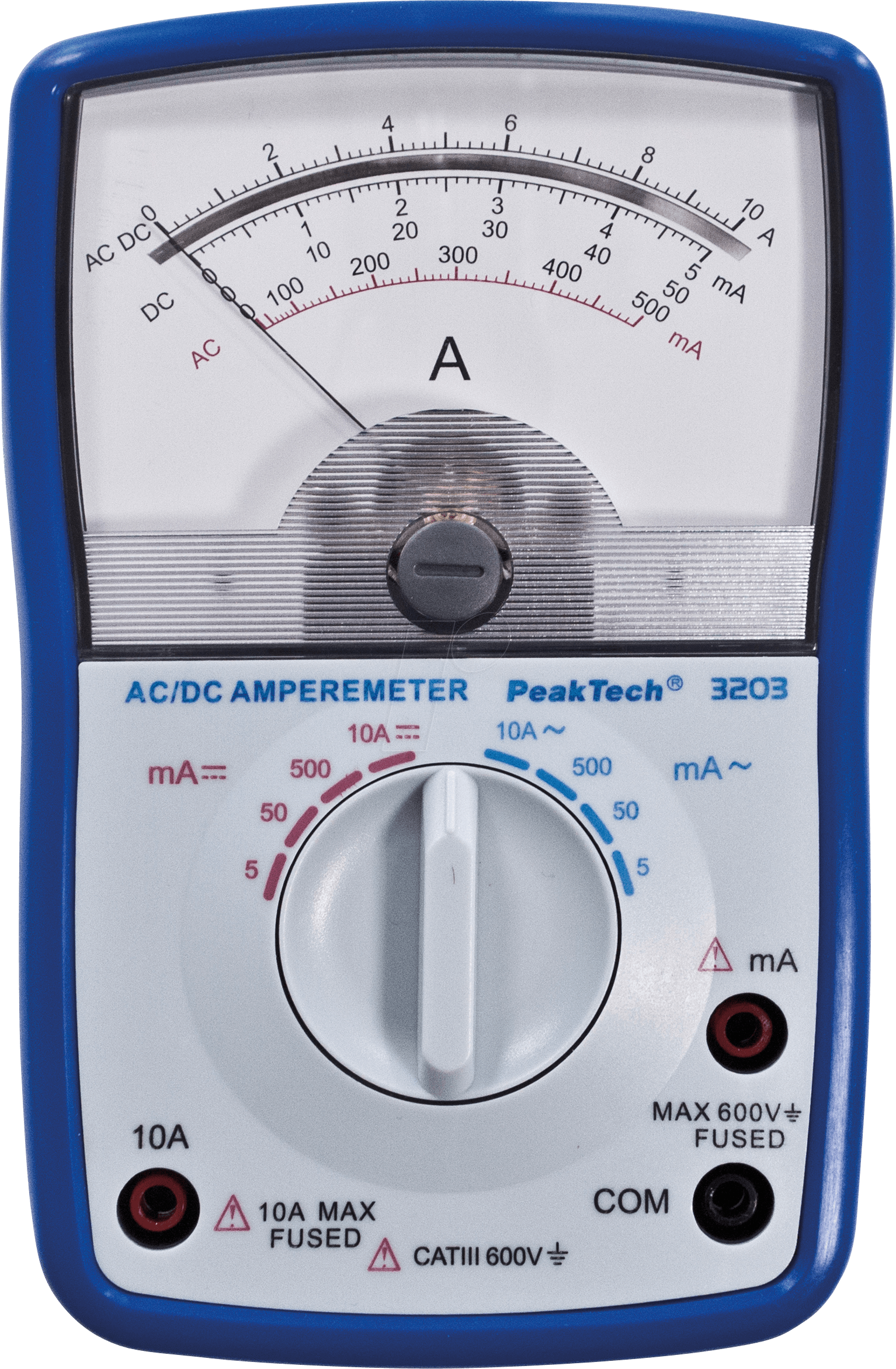 PEAKTECH 3203 - Amperemeter, analog, 10 A AC/DC