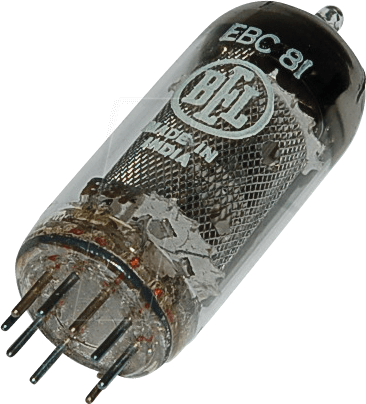 TUBE EBC81 - Elektronenröhre, Mehrfachröhre, Noval, 9-pol, 6,3 V