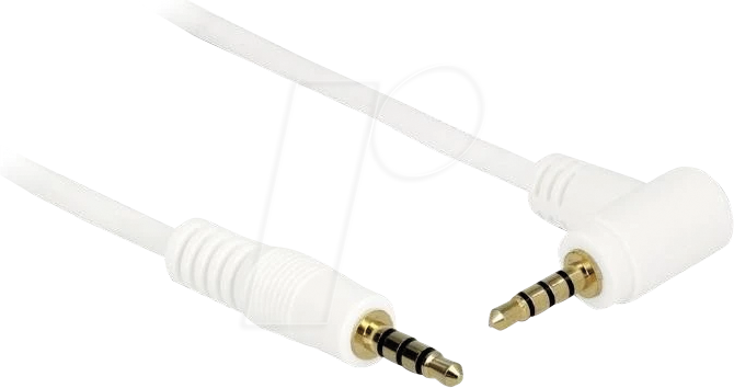 DELOCK 84736 - Kabel Klinke, 3,5 mm 4 Pin Stecker > Stecker gewinkelt, 0,5 m, w