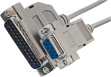 AK 125 - D-SUB Adapterkabel, 9-pol./25-pol., Buchse/Stecker, 1,8m