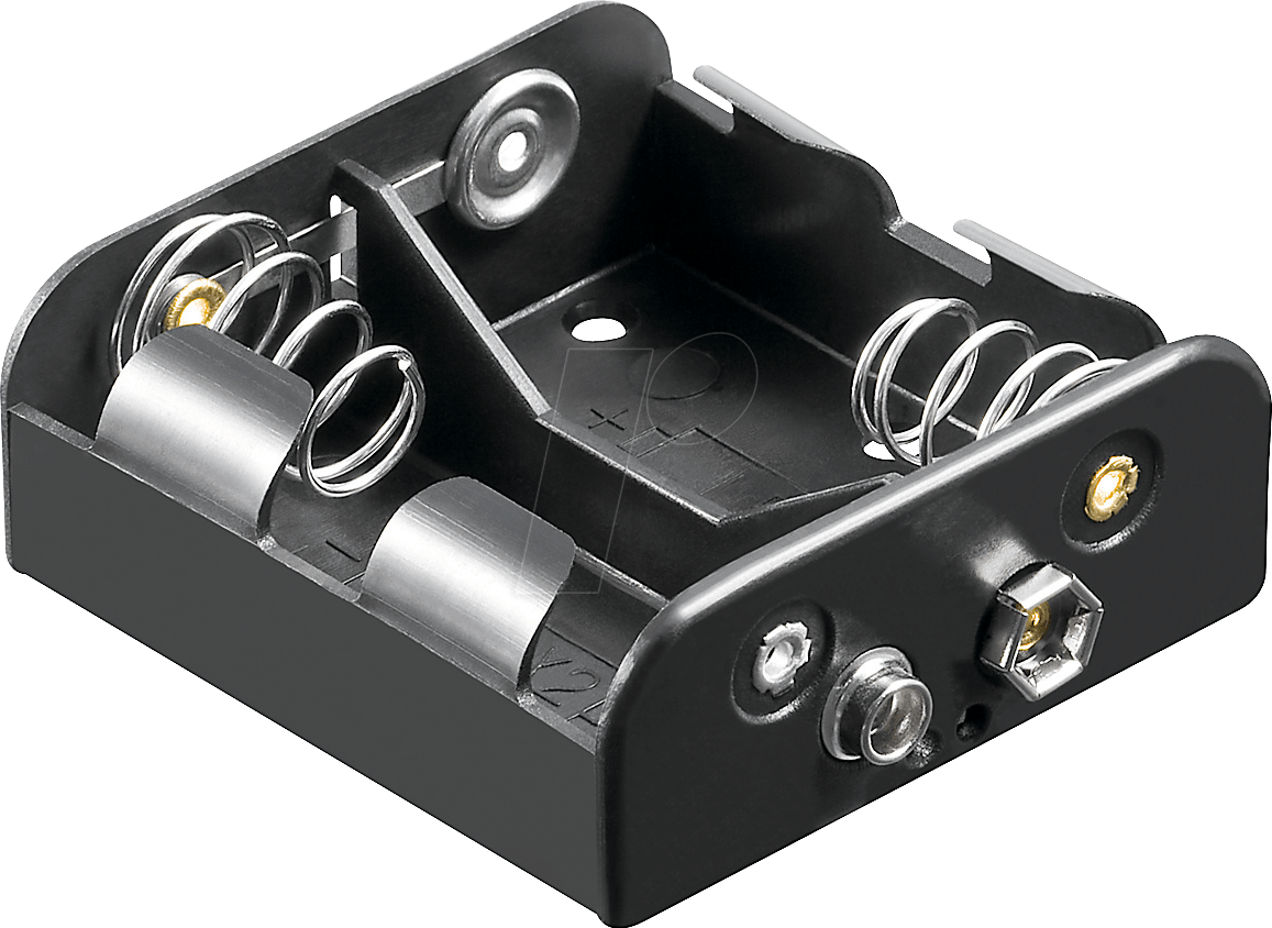 HALTER 2XUM2-DK - Batteriehalter für 2 Babyzellen (C), Druckknopf