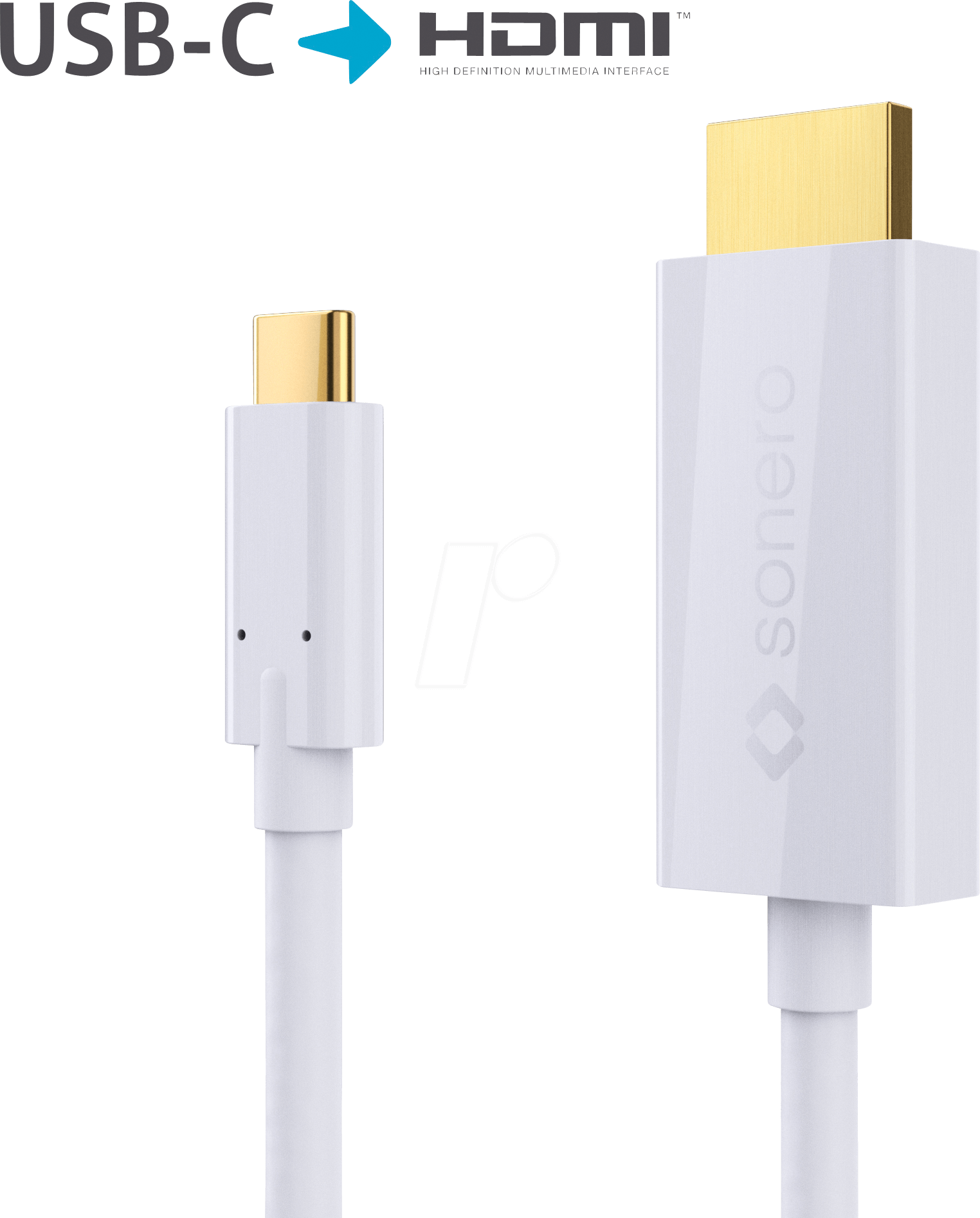 SON X-UCC011-015 - USB C Stecker auf HDMI Kabel, DP Mode, 4K60 , 1,5 m, weiß
