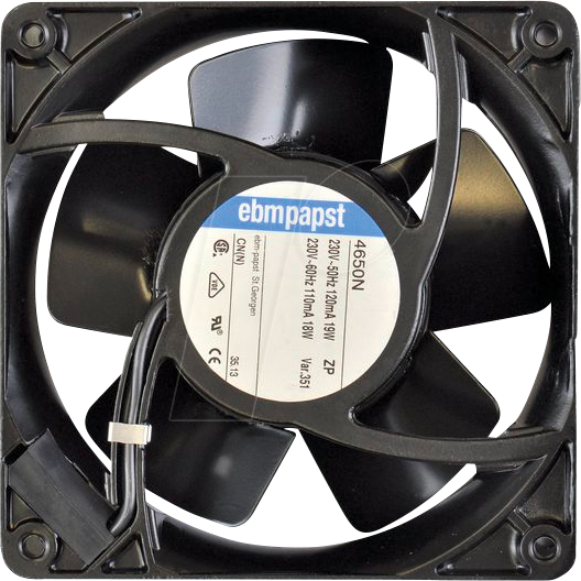 PAPST 4650 N - Axiallüfter, 119x119x38mm, 230VAC, U/min: 2650