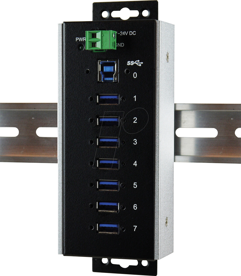 EXSYS 1187HMVSWT - USB 3.0 7-Port Industrie-Hub, 7x A, -40°C - +85°C