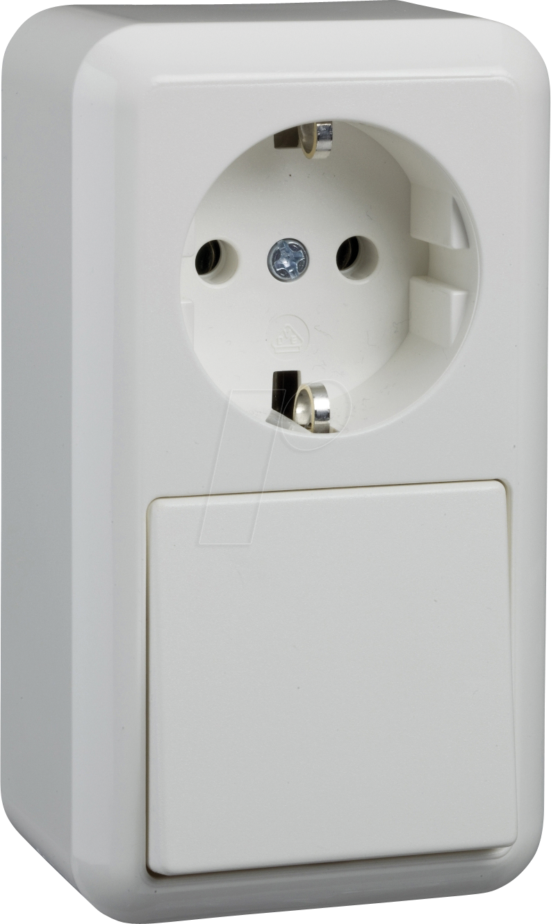 ELSO 388604 - Kombi Universalschalter + Steckdose, 10/16 A, CONTURA, reinweiß