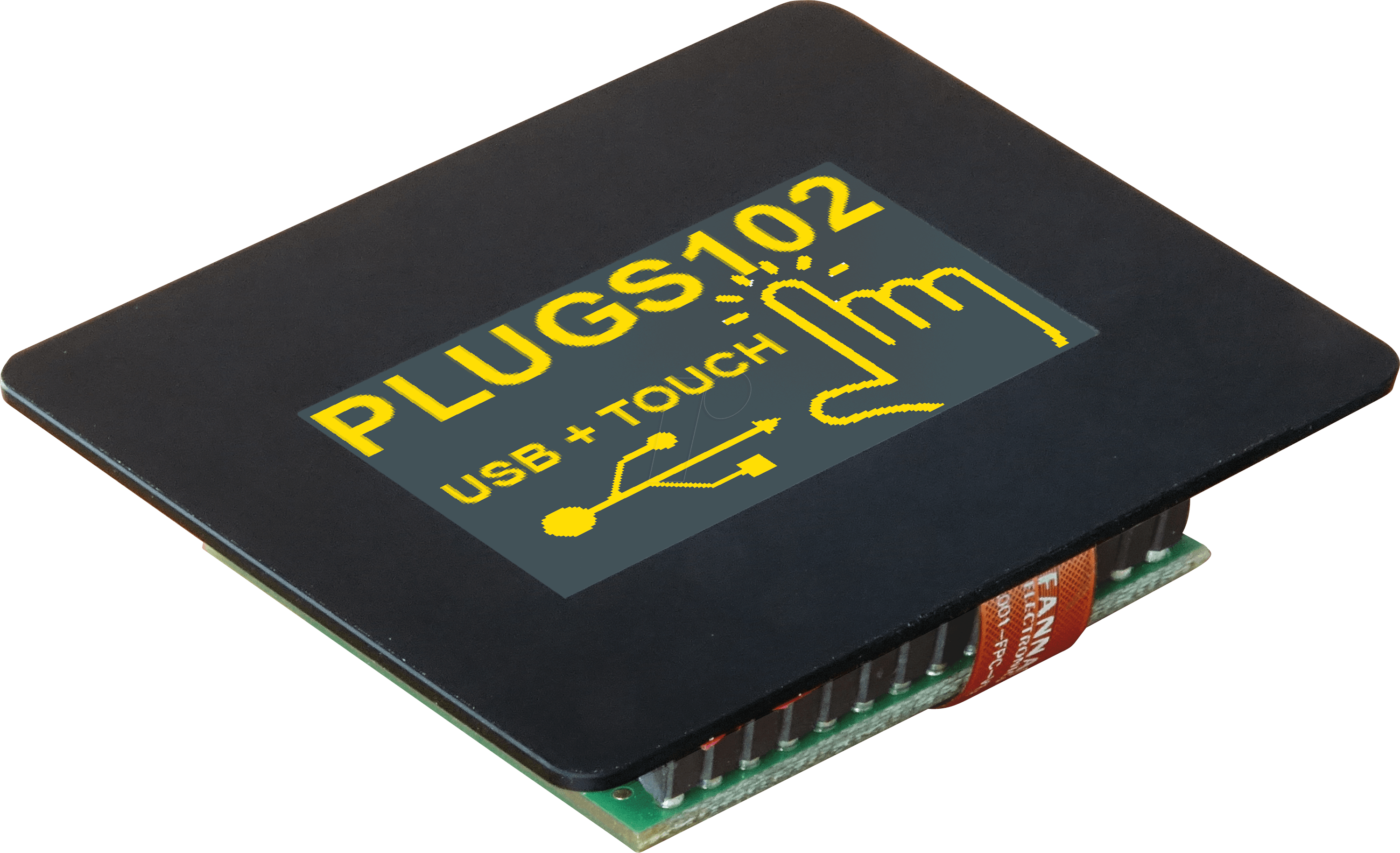 Thumbnail - EA PLUGS102-6GTC - USB Grafik-OLED, 102x64, 1,7 Zoll, gelb, inkl. Touchpanel